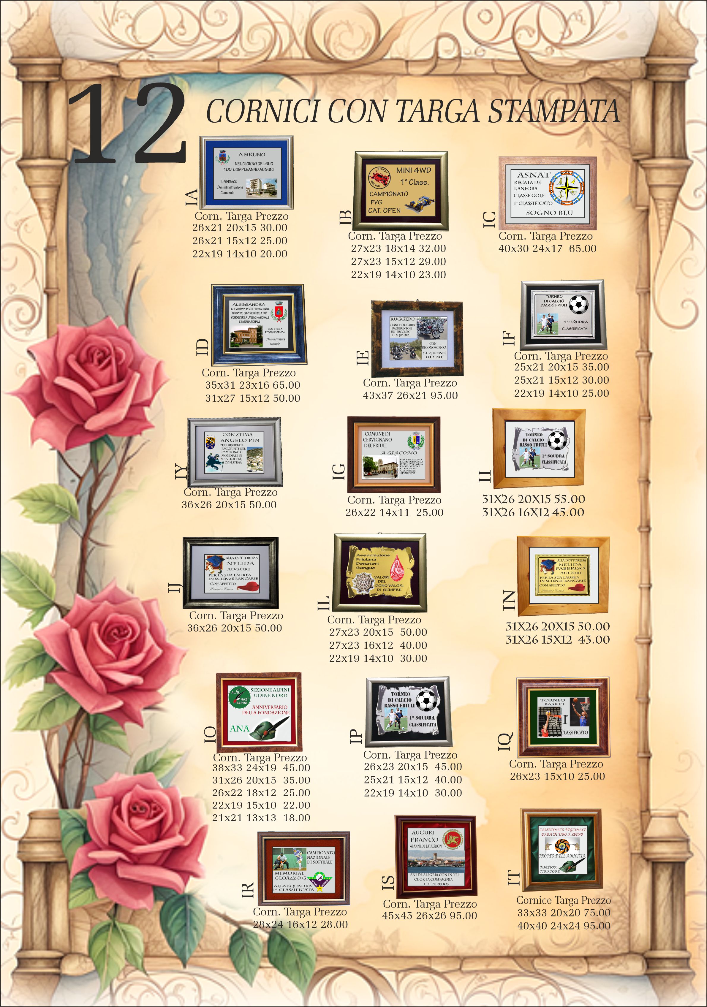 Orologeria Coppe Targhe BASELLO